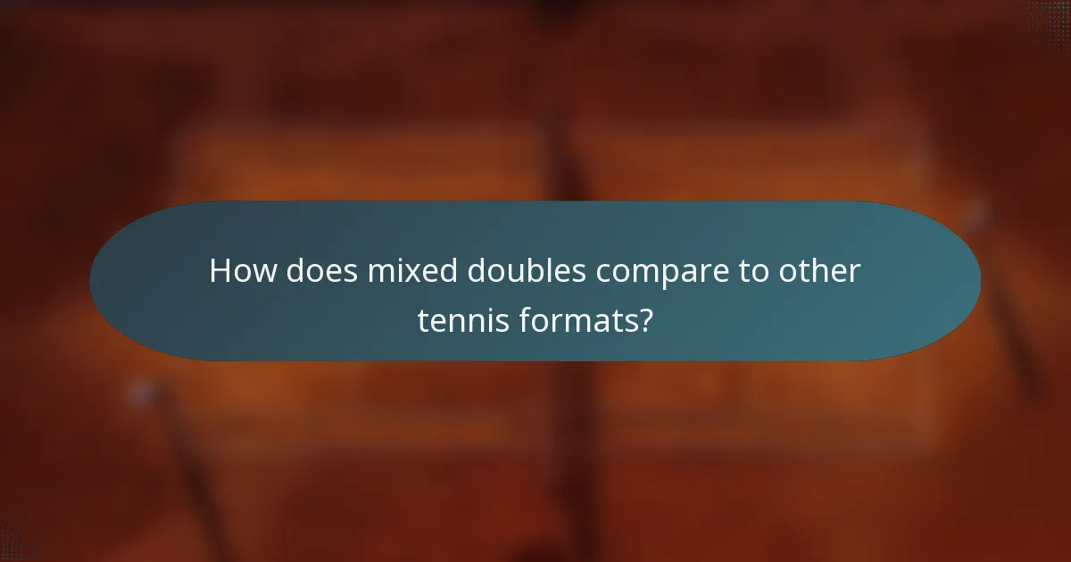 How does mixed doubles compare to other tennis formats?