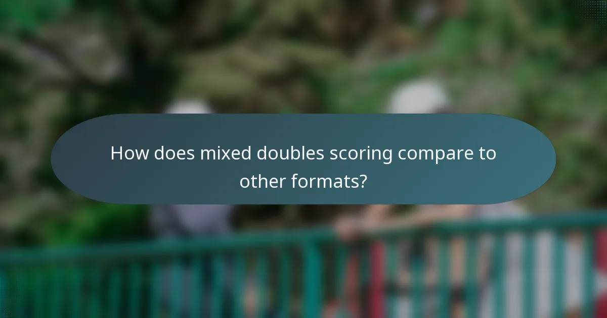 How does mixed doubles scoring compare to other formats?