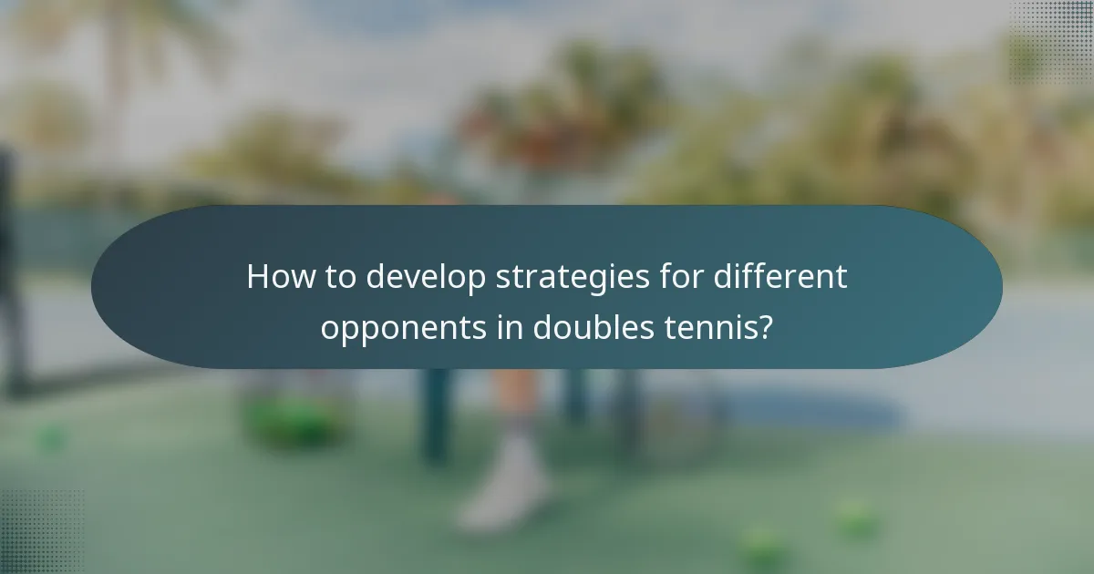 How to develop strategies for different opponents in doubles tennis?
