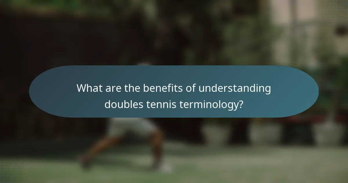What are the benefits of understanding doubles tennis terminology?