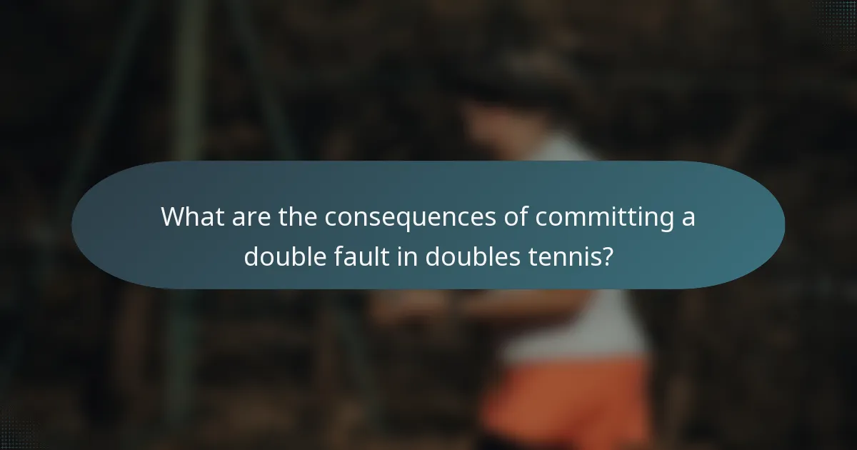 What are the consequences of committing a double fault in doubles tennis?
