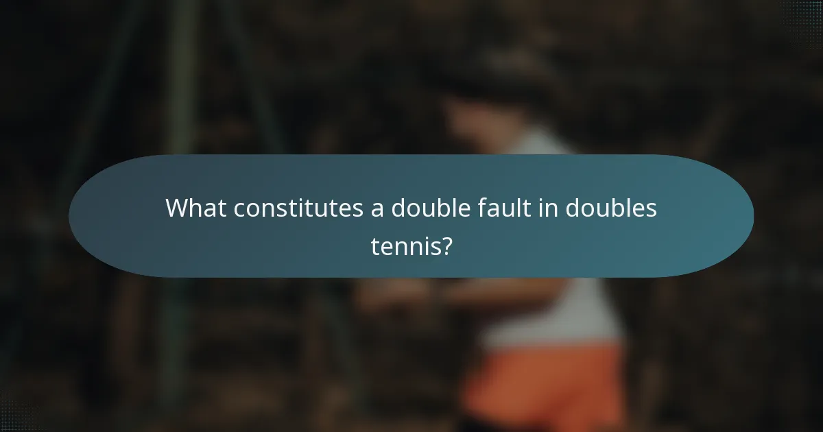 What constitutes a double fault in doubles tennis?