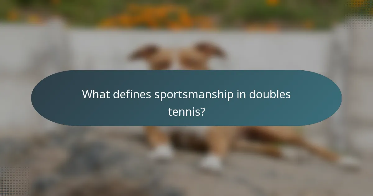 What defines sportsmanship in doubles tennis?